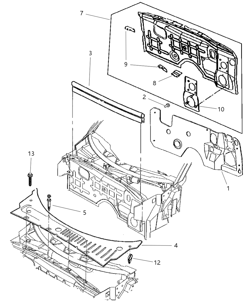 Mopar 4786216AB WEATHERSTRIP-Hood To COWL