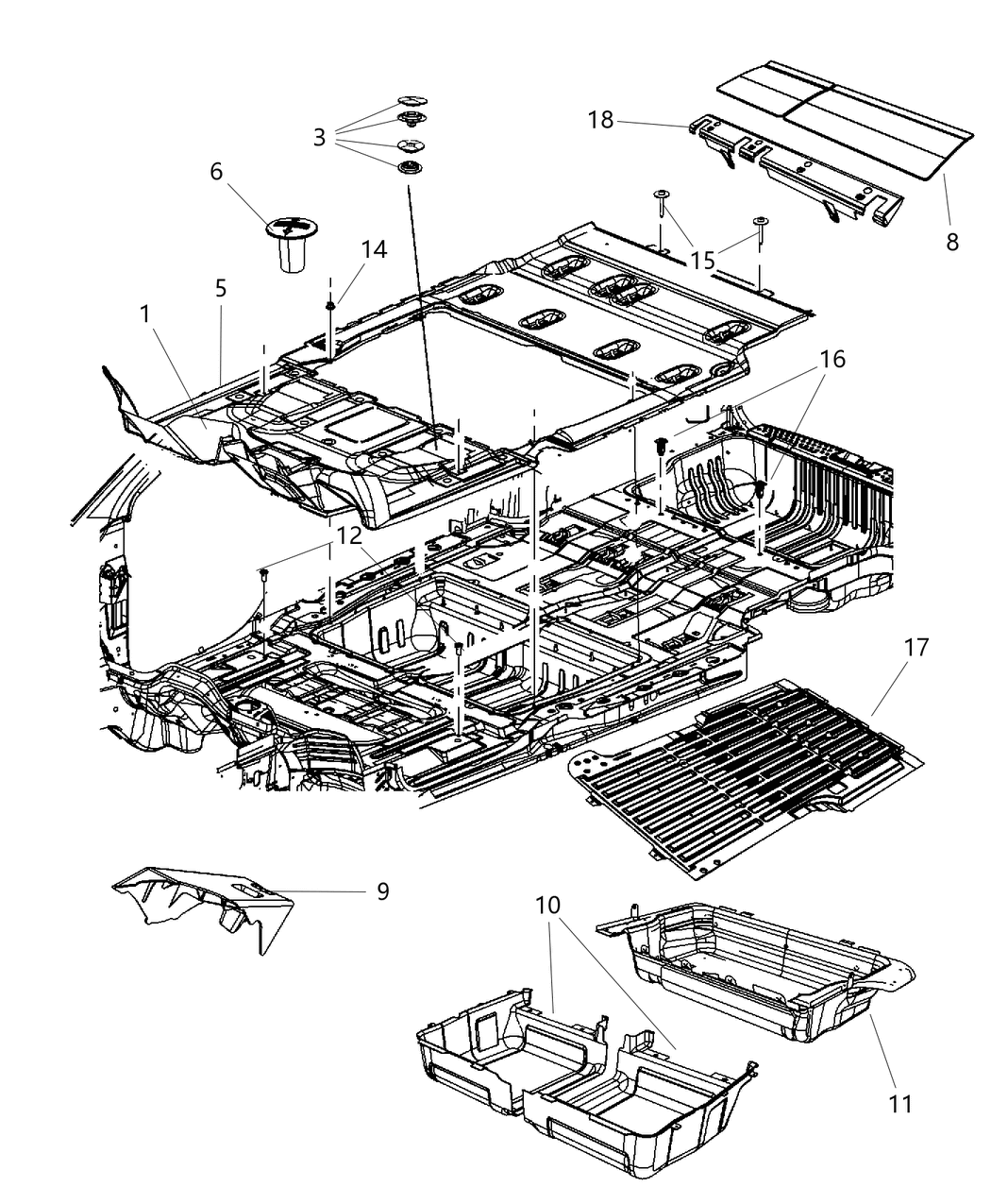 Mopar 1JU10DX9AF Mat-Floor