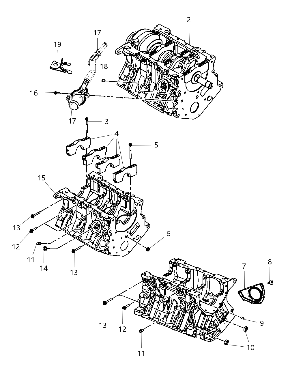 Mopar 68003490AA Engine-Short