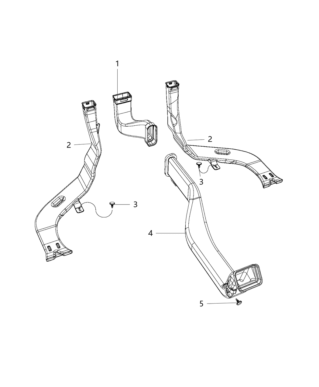 Mopar 68103154AA Duct-Air To Rear Seat