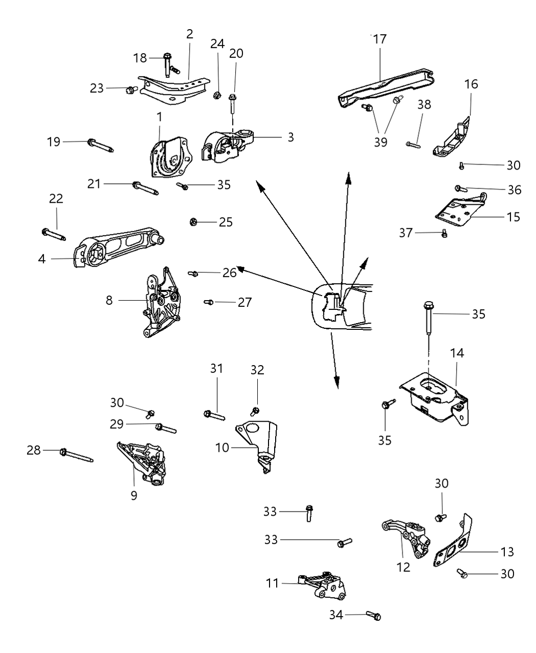 Mopar 4668521AD Bracket-Engine Mount