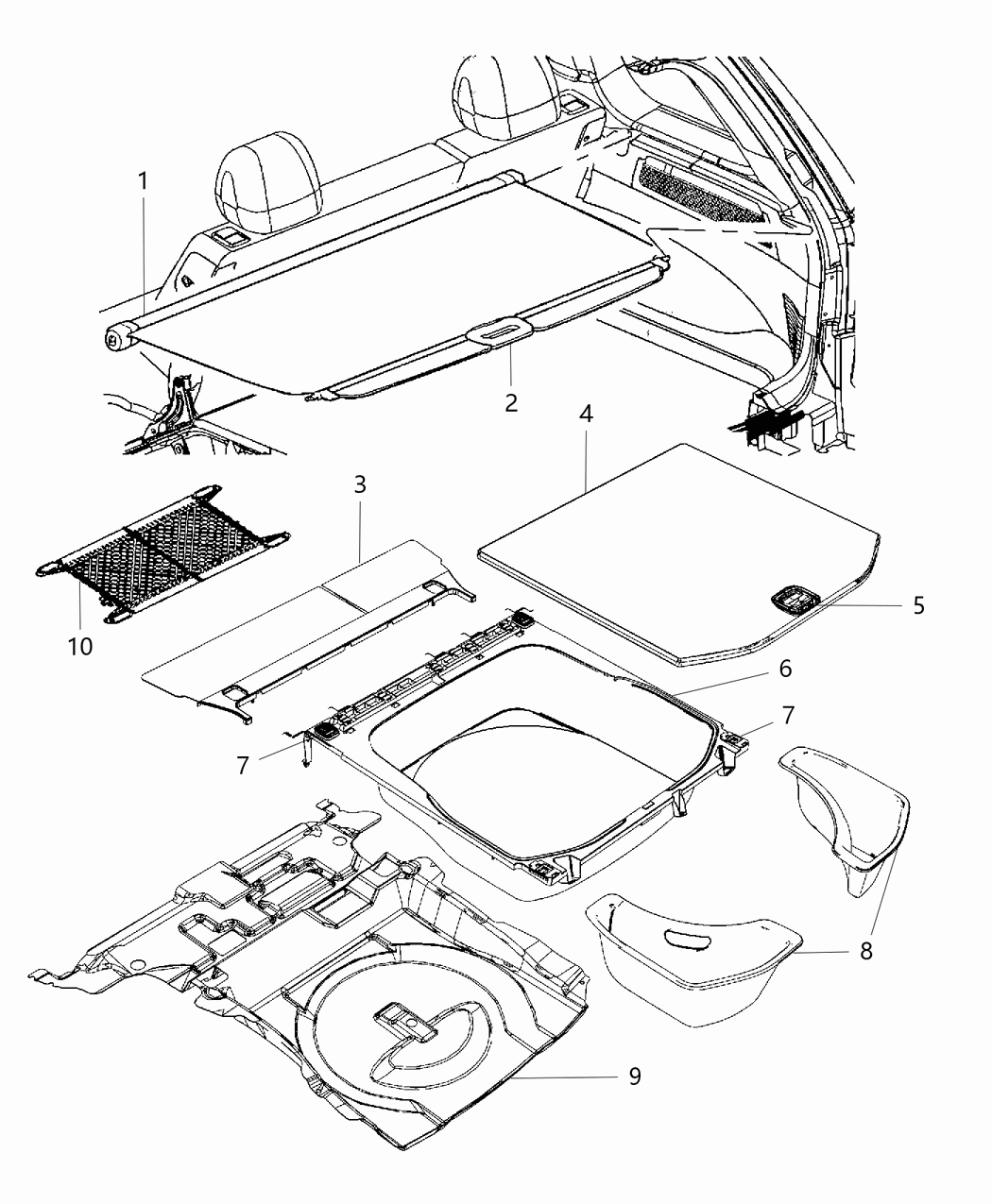 Mopar 5XJ95LU5AC Cover-Cargo Compartment