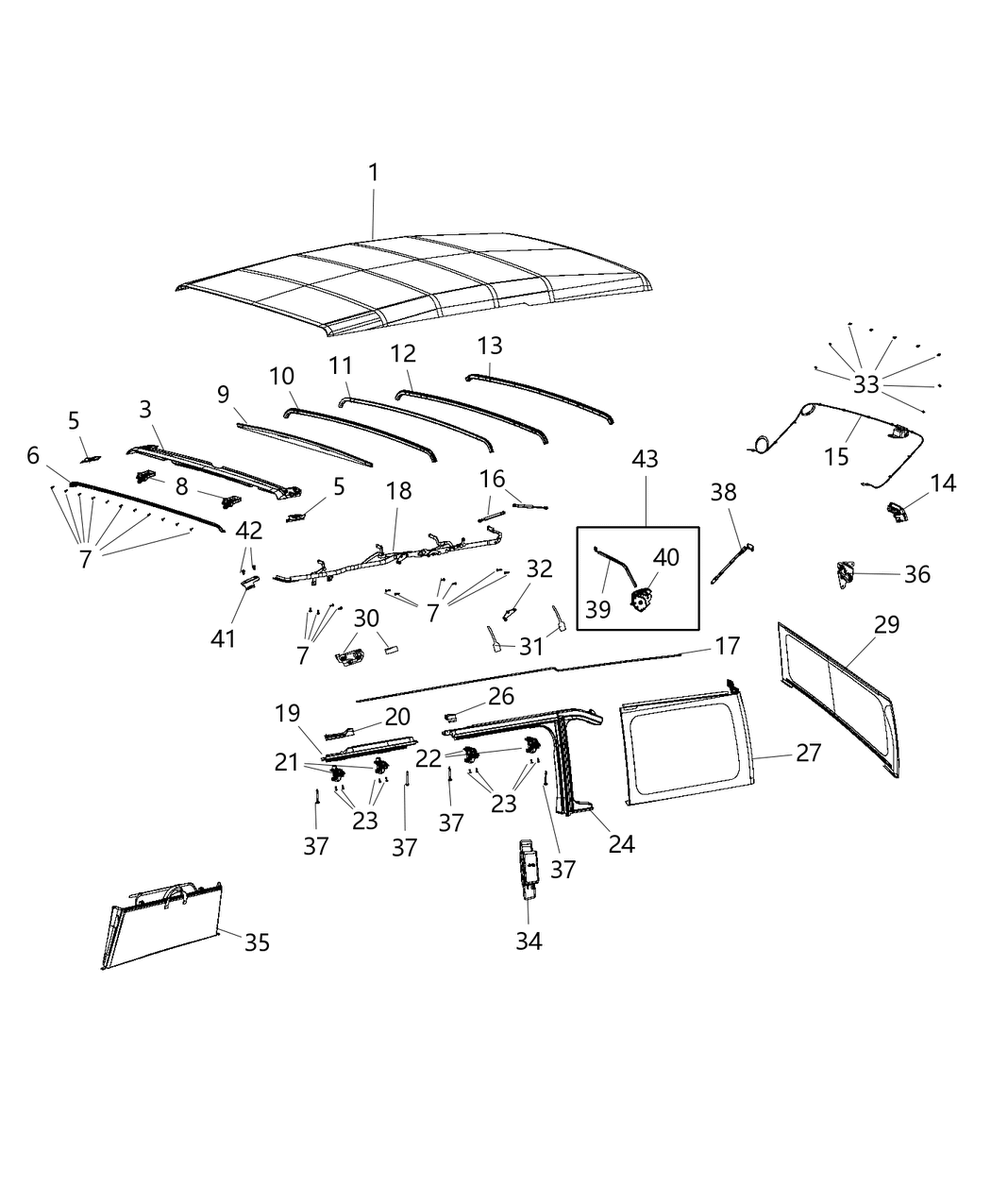 Mopar 68251547AF Rail-Door Glass