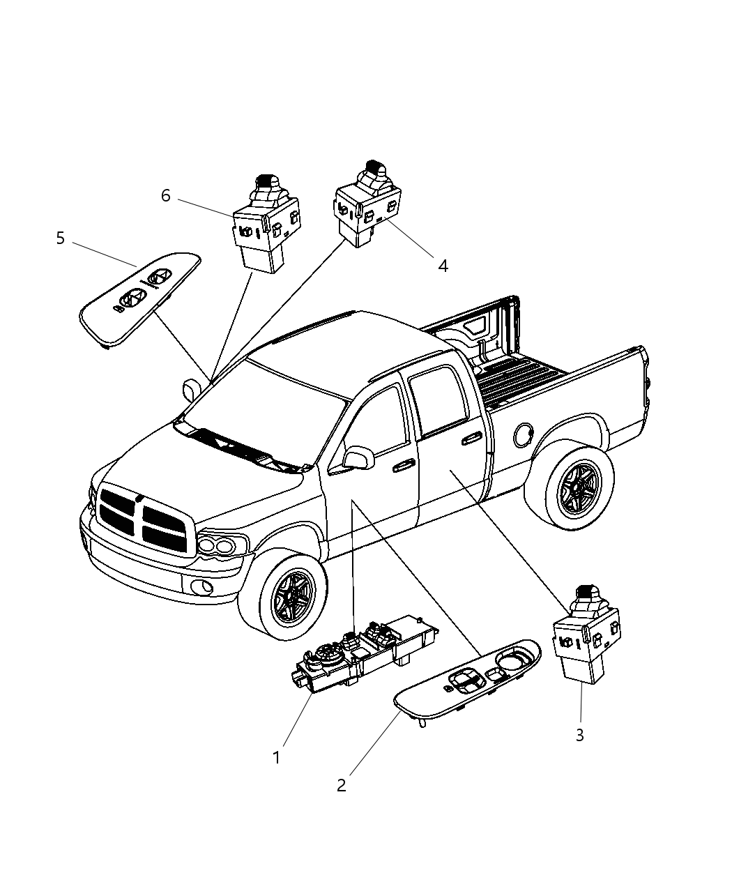 Mopar 1JW70ZJ8AA Bezel-Power WINDOW/DOOR Lock SWIT