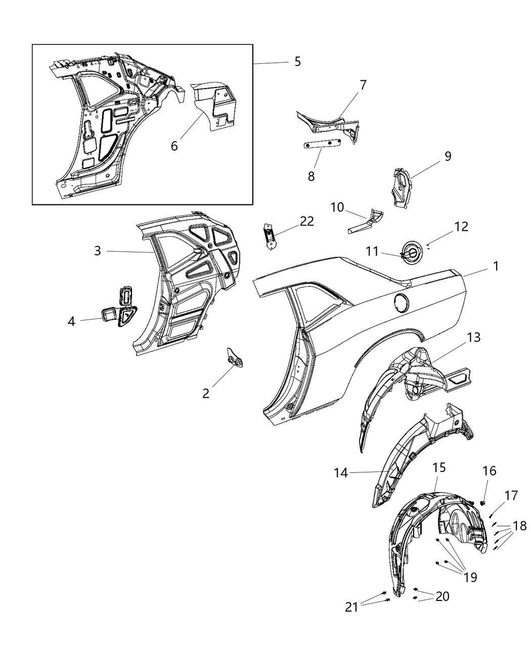 Mopar 5112914AA Qtr Panel-C-Pillar