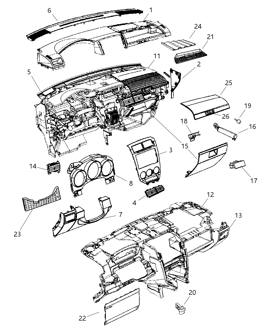 Mopar 1DN88XDHAB Cover-Instrument Panel