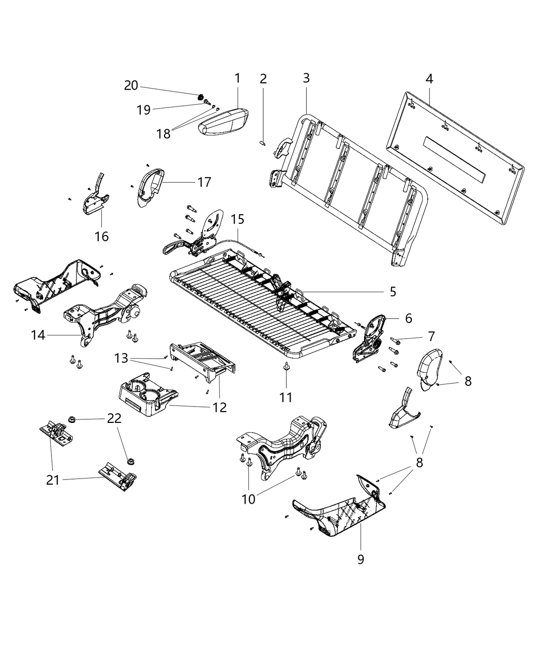 Mopar 1HW08HL5AA Panel-Seat Back