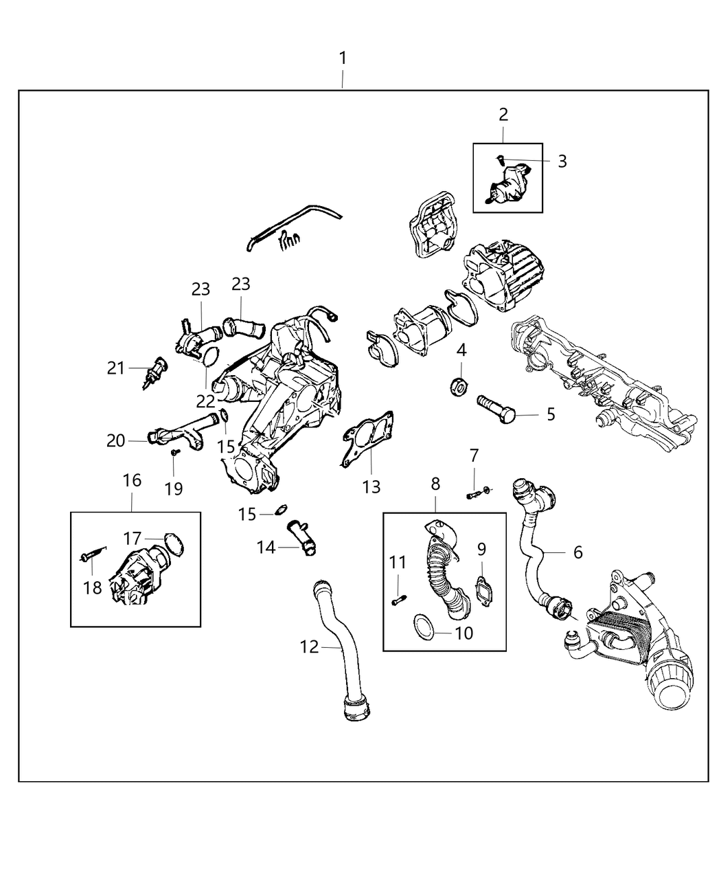 Mopar 68286038AA GASKET-EGR COOLER