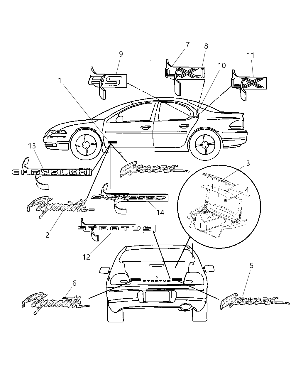 Mopar 4805402AA NAMEPLATE-Rear Door