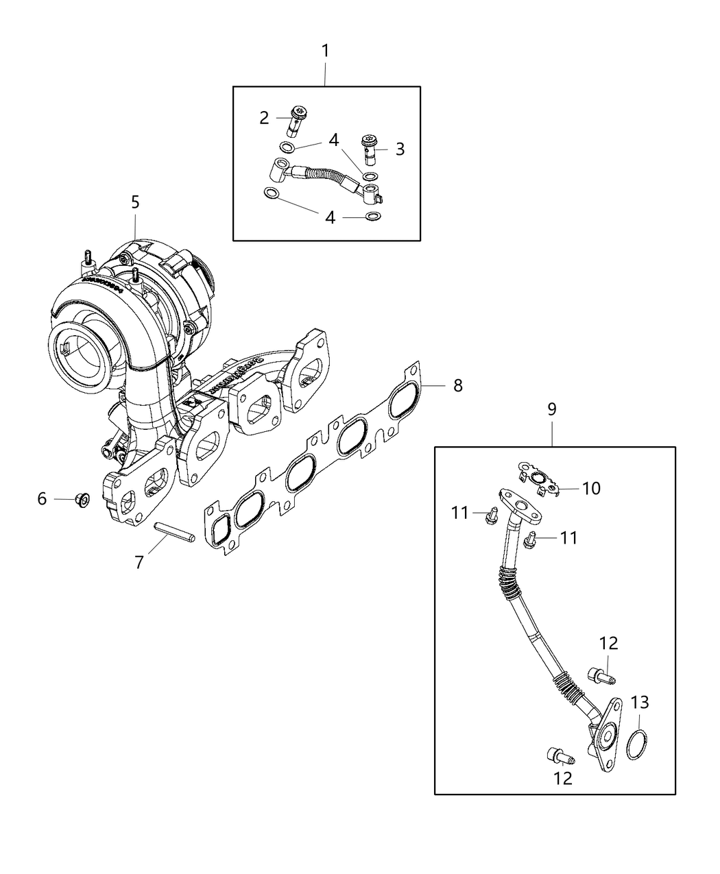 Mopar 68286389AA Tube-Turbo Oil Drain