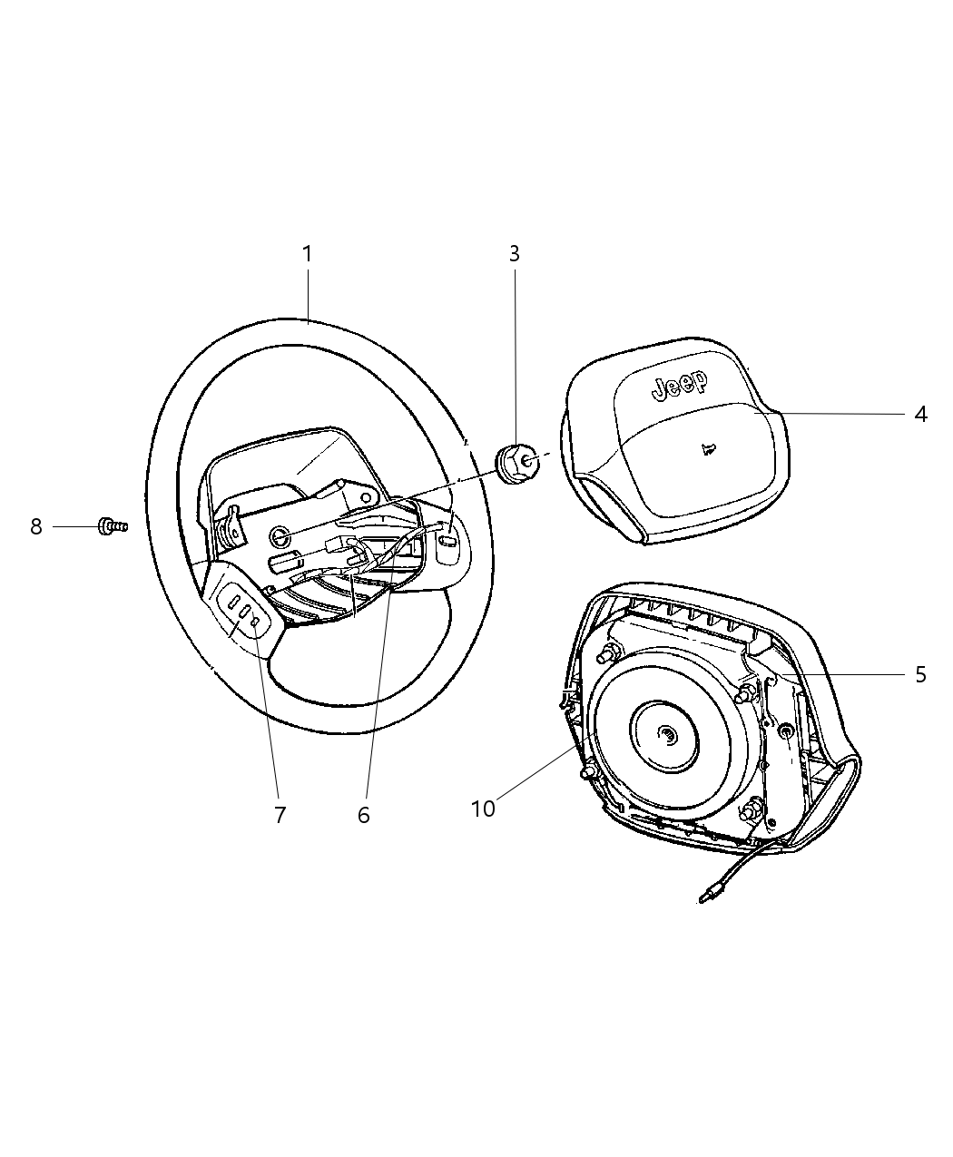 Mopar 5GK16DX9AB Bezel-Steering Wheel