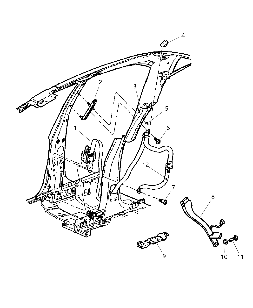 Mopar 4649098AA ADJUSTER-Seat Belt Turning Loop