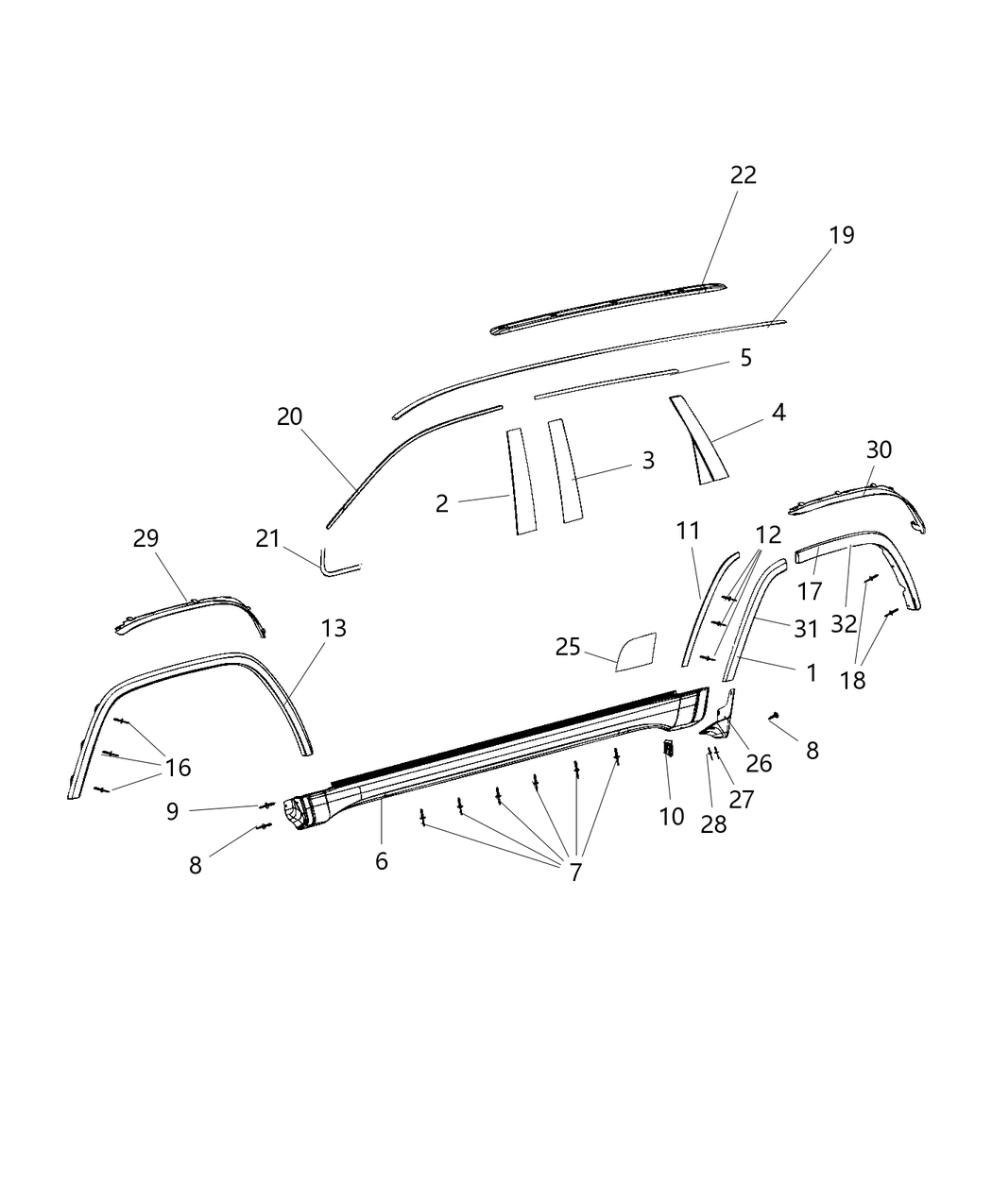 Mopar 1WQ47RXFAC Molding-Wheel Flare