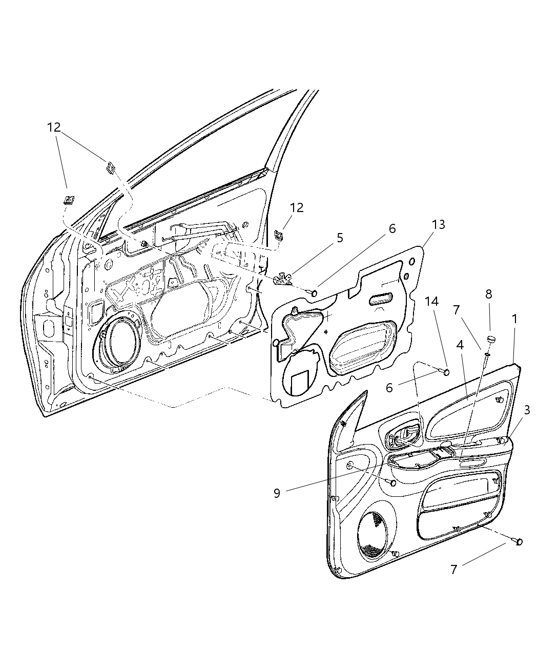 Mopar SV01XDVAC Panel-Front Door Trim