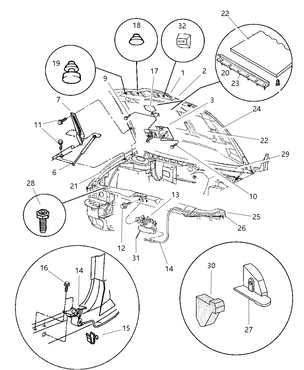 Mopar 4580563AB SILENCER-Hood