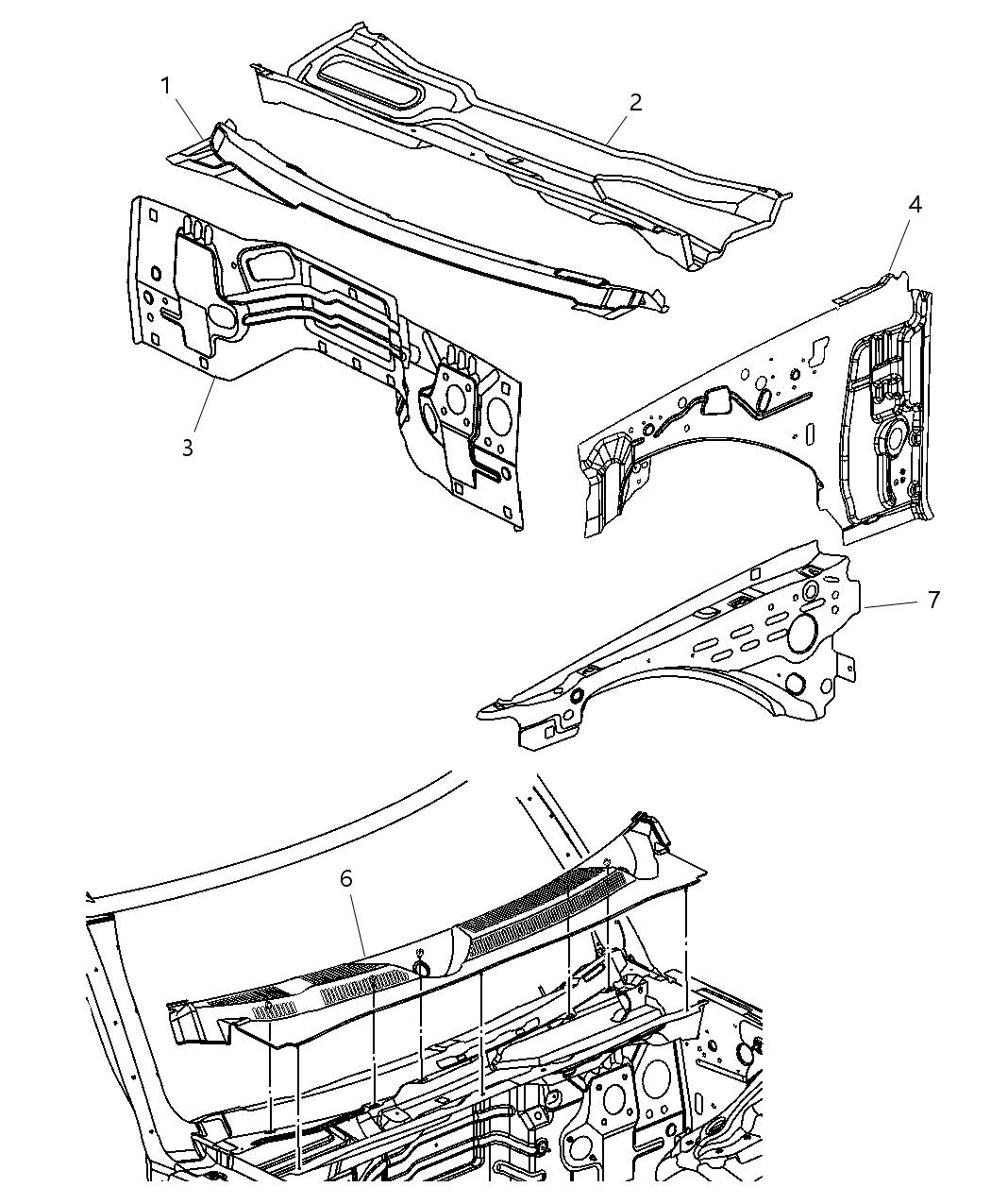 Mopar 5191897AA Clip-COWL Screen