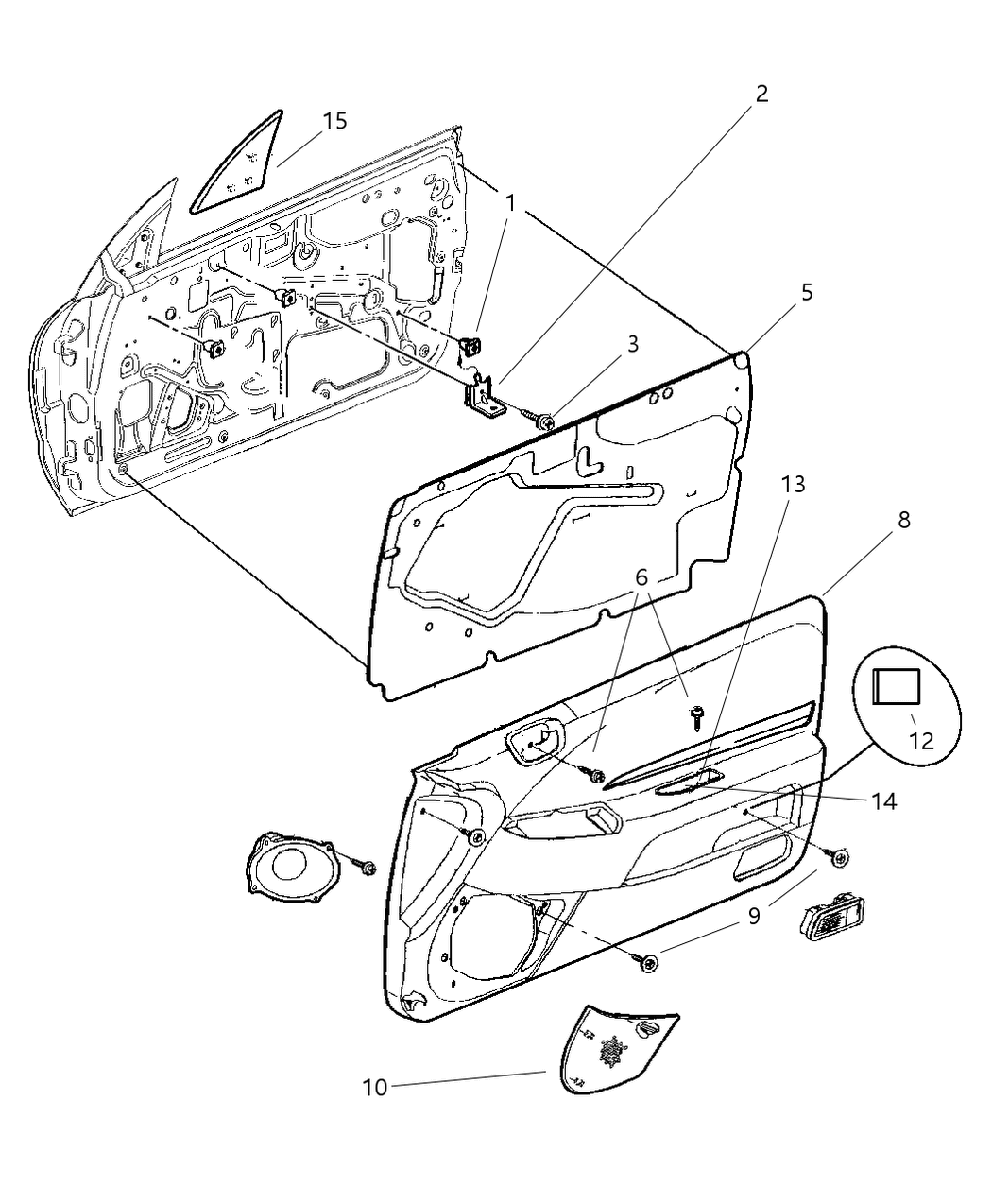 Mopar SK11RK5AA Panel Door Trim Front