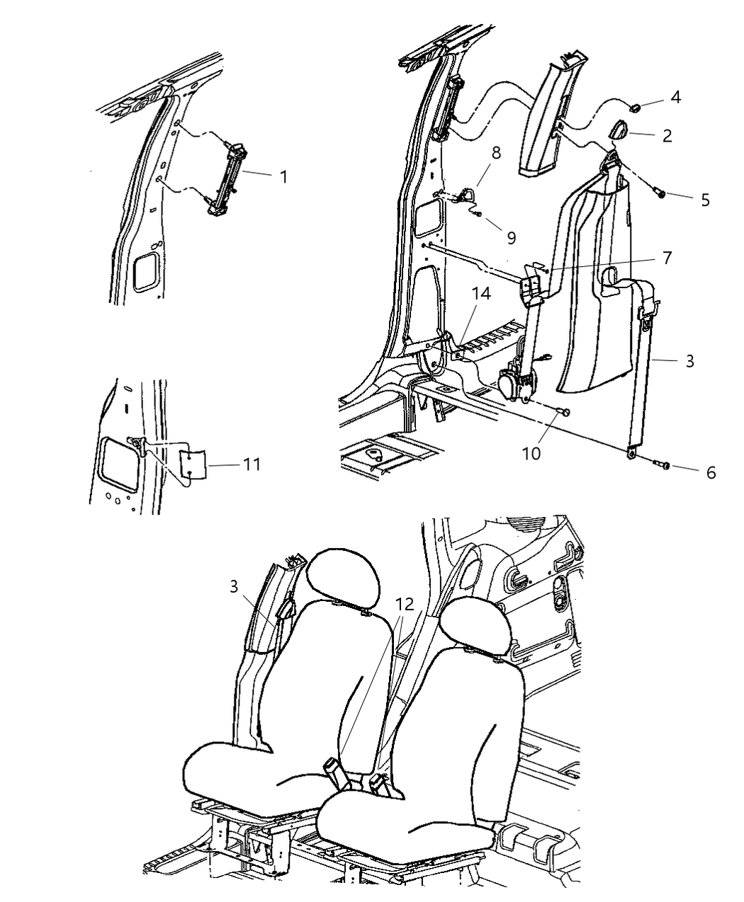 Mopar TR541L8AA Front Inner Seat Belt