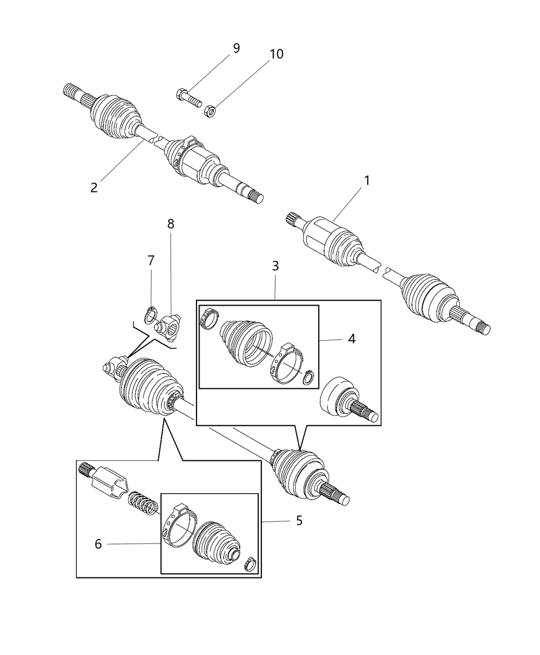 Mopar 68168001AB Axle Half Shaft