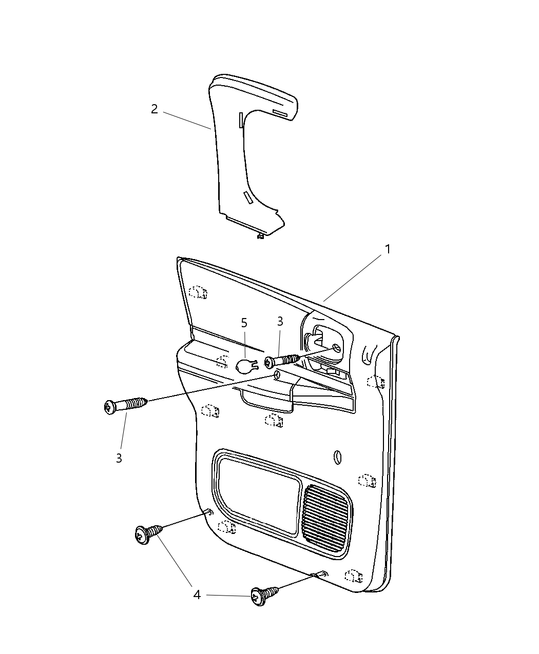 Mopar 5HK83WL5AB Panel-Rear Door Trim