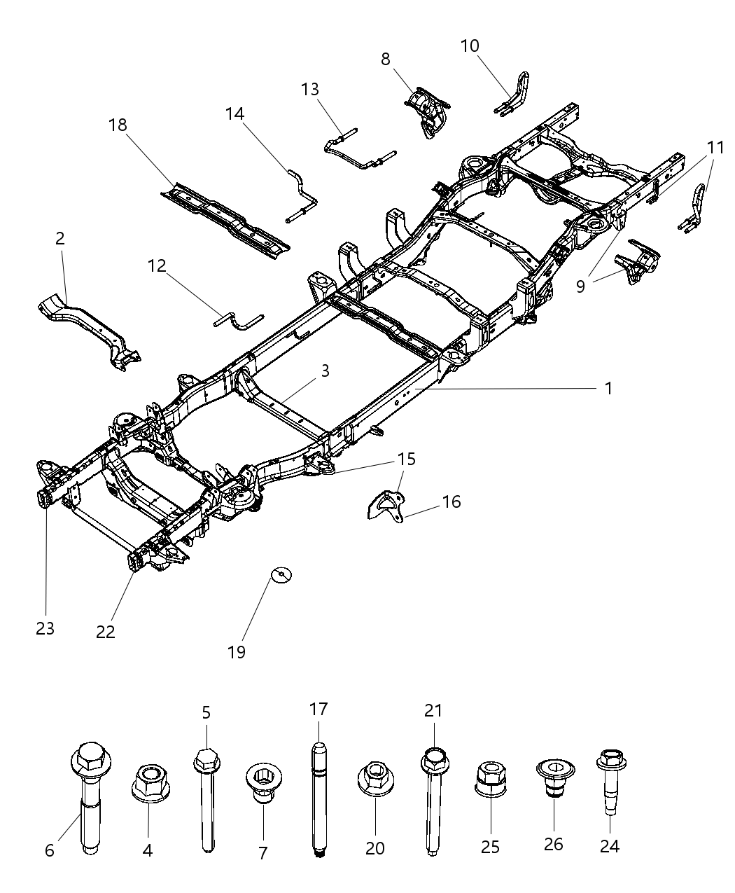 Mopar 68060068AC Rail Kit-Right Front