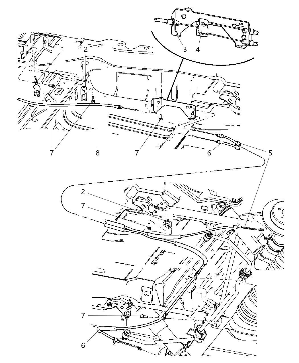 Mopar 4721315AC Bracket-Parking Brake Cable