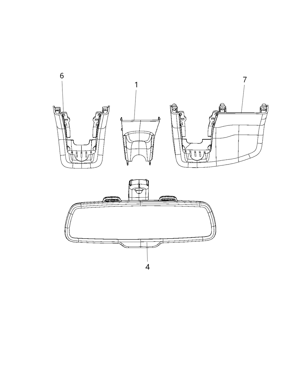 Mopar 68280420AA Inside Rear View Mirror