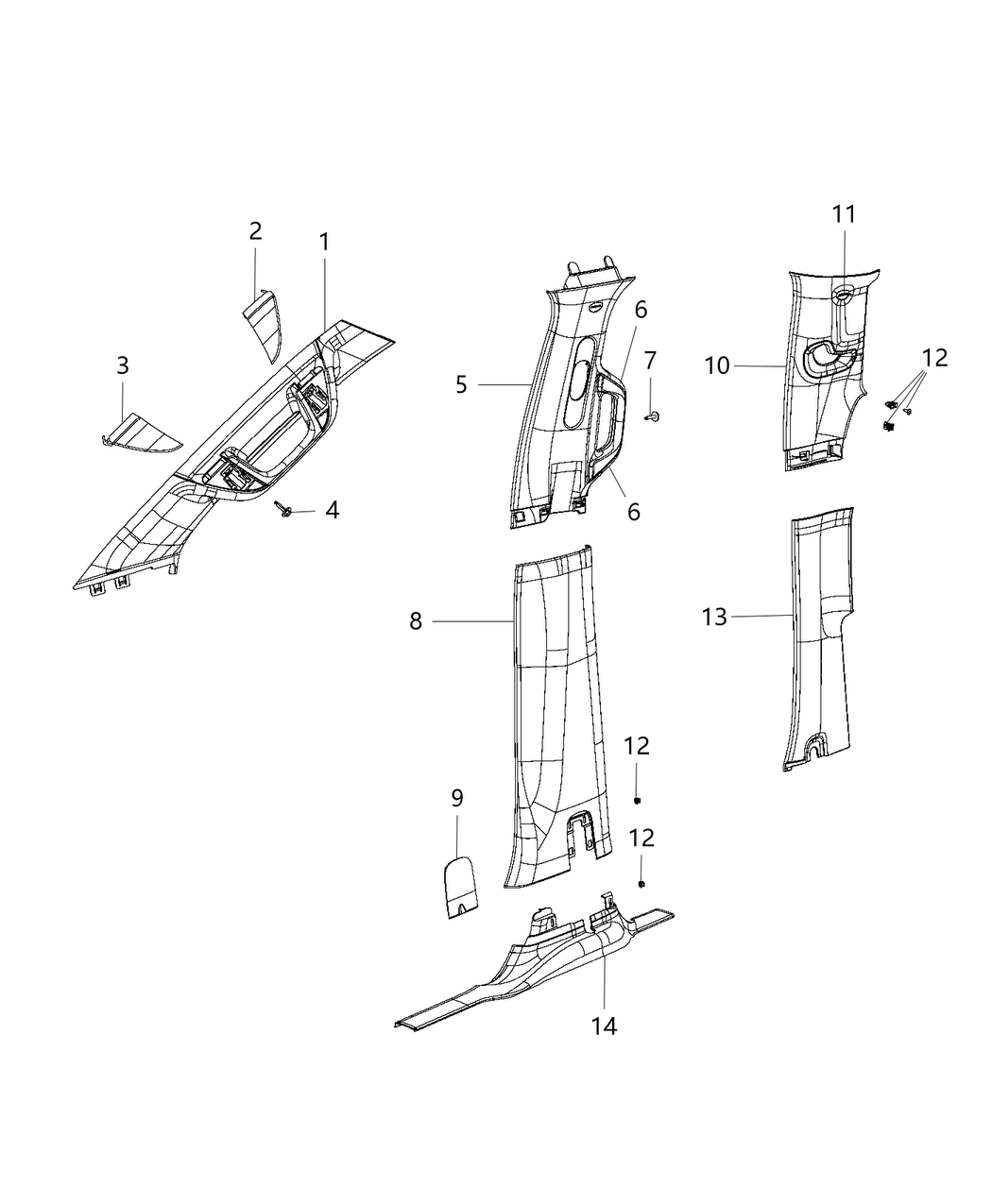 Mopar 6BN43RN8AA Panel-C Pillar