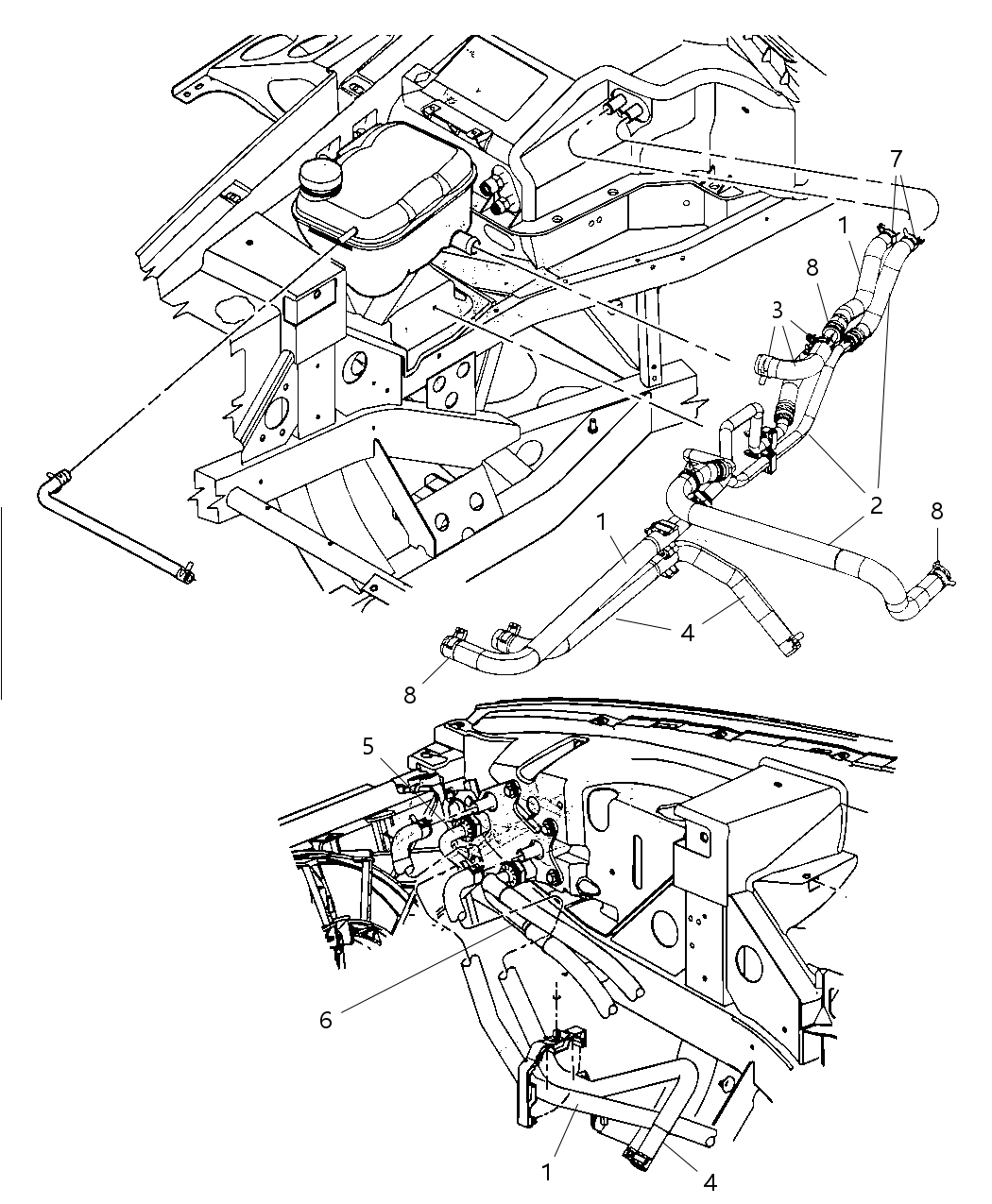 Mopar 5030734AB Hose-Heater Return Tube To BOTTL