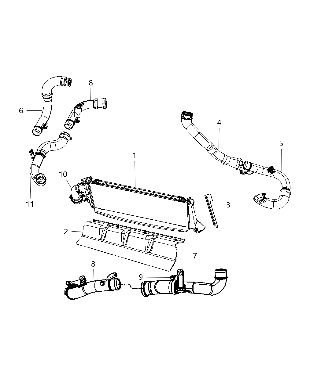 Mopar 4891705AB Hose-INTERCOOLER Outlet