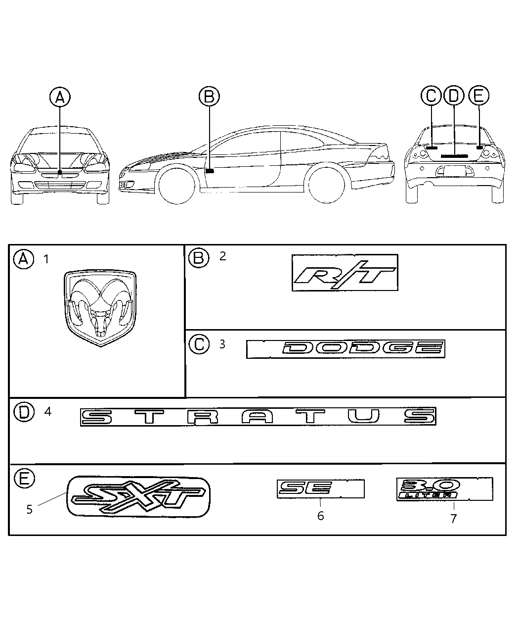 Mopar MR971656 Nameplate