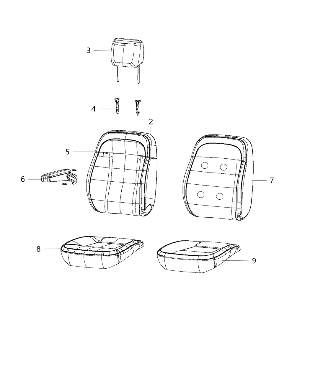 Mopar 68247602AA Seat Cushion Foam Front