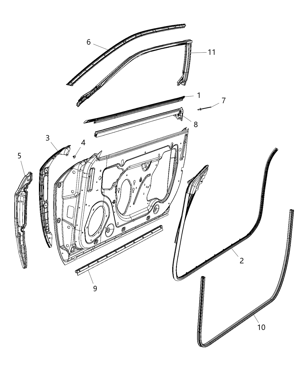 Mopar 5056275AB WEATHERSTRIP-Front Door Belt Inner