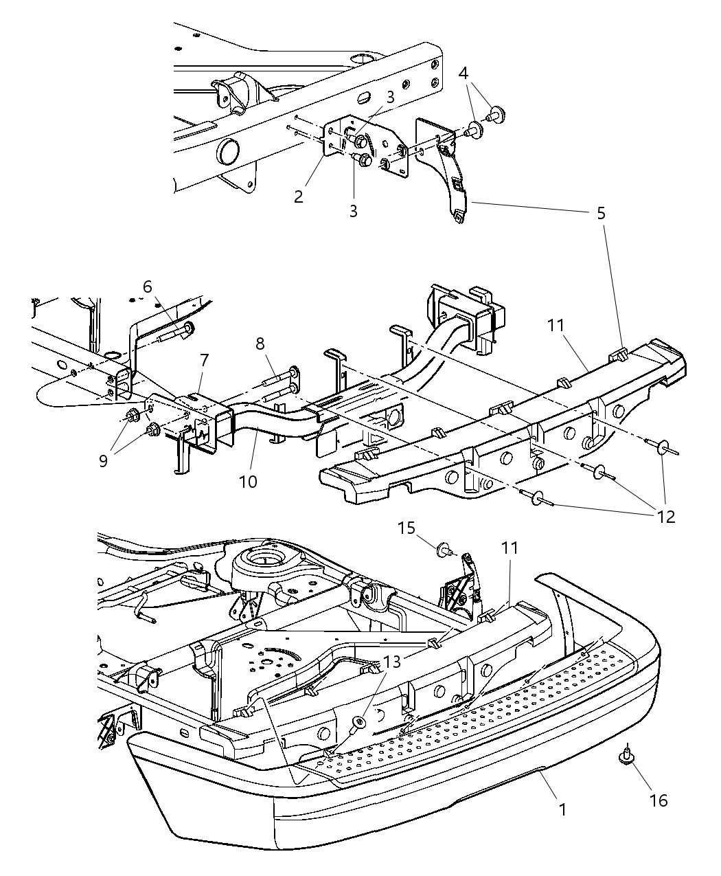 Mopar 55077447AB Beam-Rear Bumper