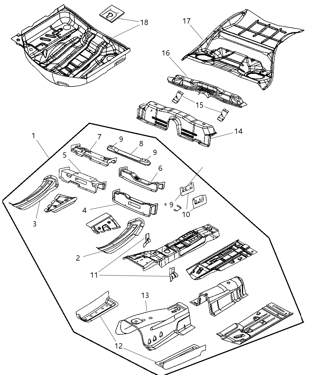 Mopar 4780787AA Extension-Floor Pan