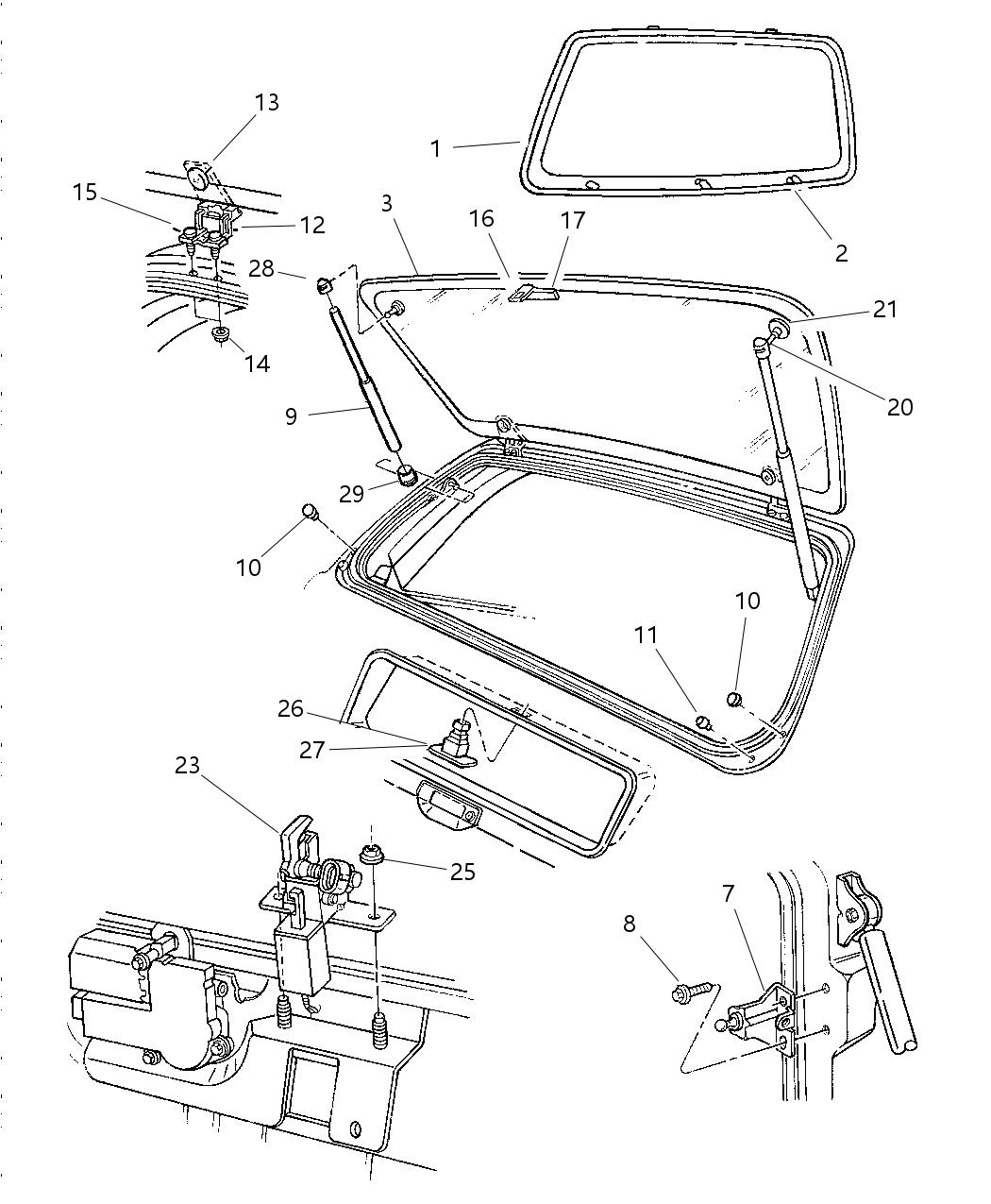 Mopar 55296037AB WEATHERSTRIP-LIFTGATE Glass