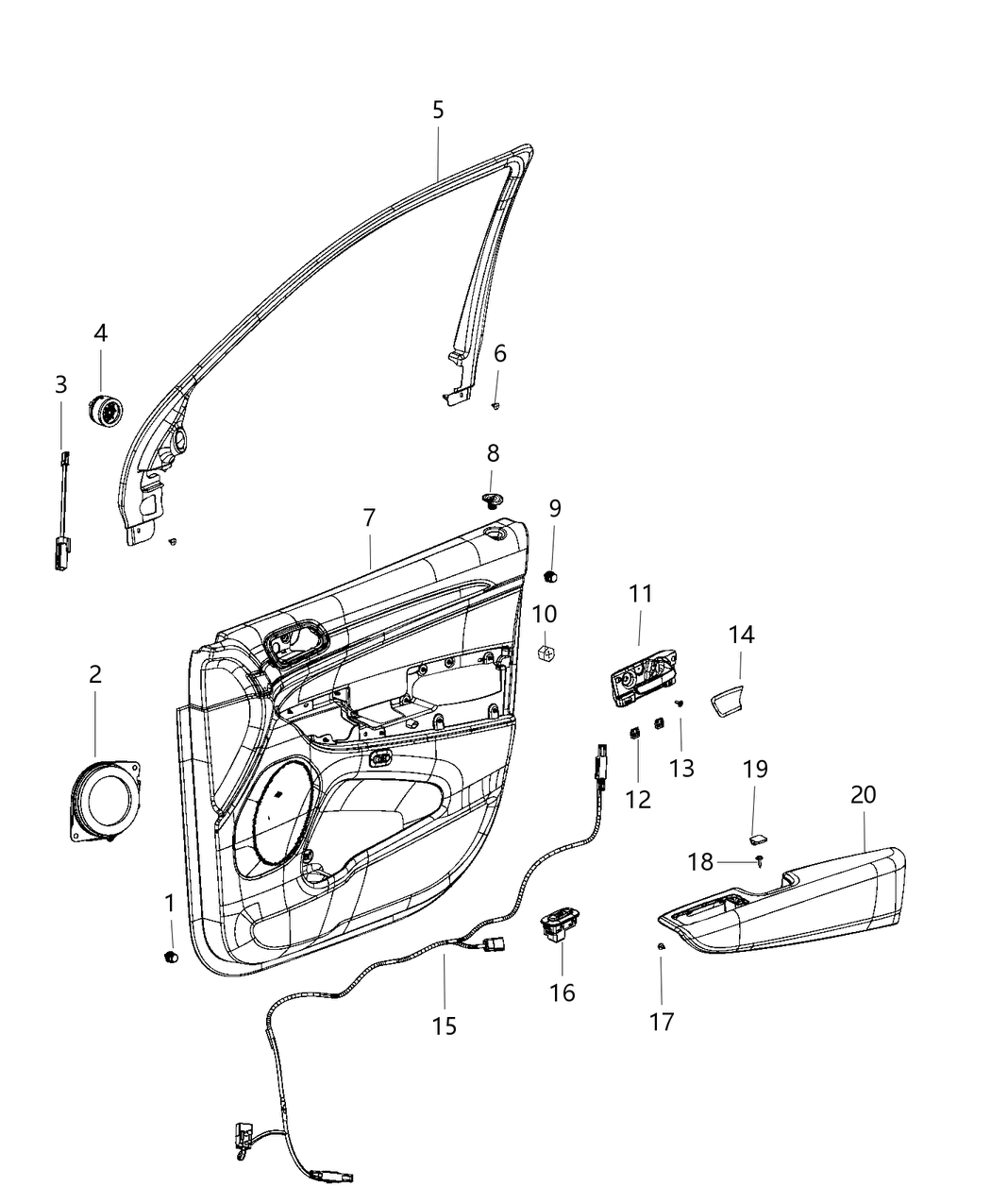 Mopar 6GF68YSAAA Front Door Trim Armrest