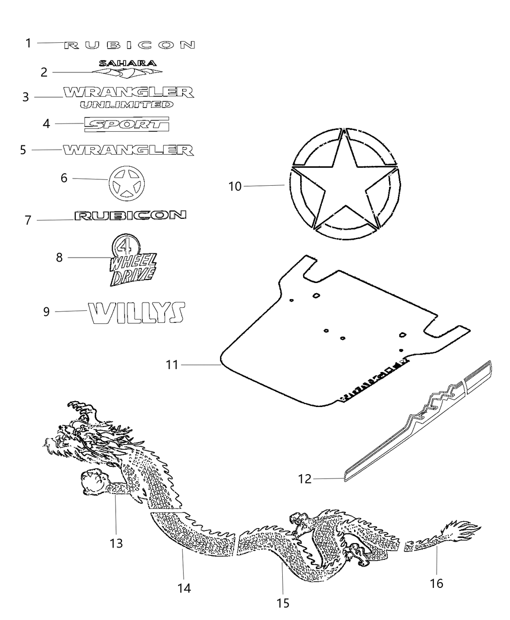 Mopar 5PC95HA9AA Decal-Door Rear