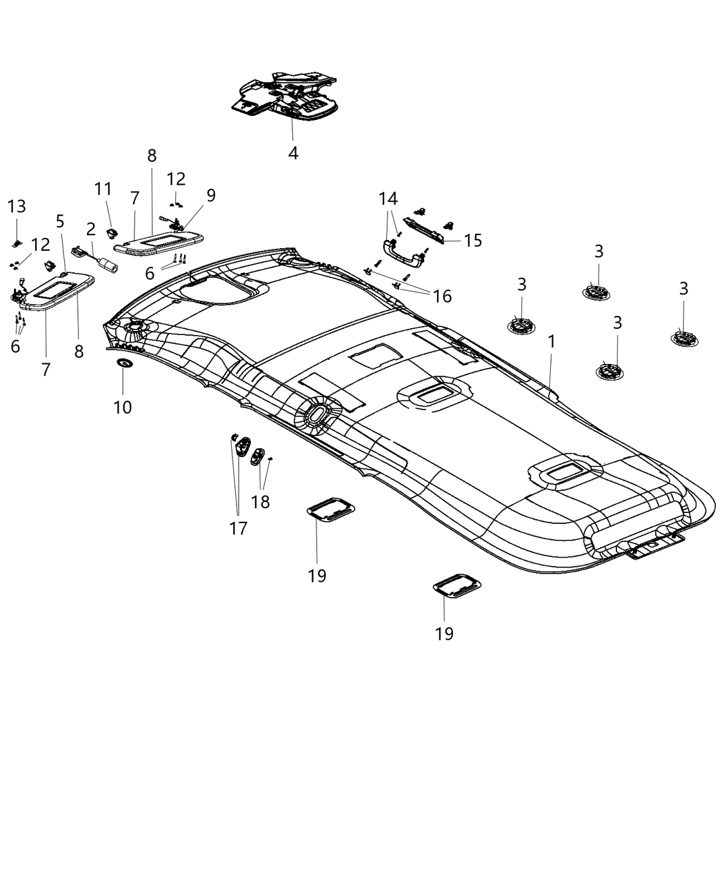 Mopar 6UJ27HDAAB Headliner