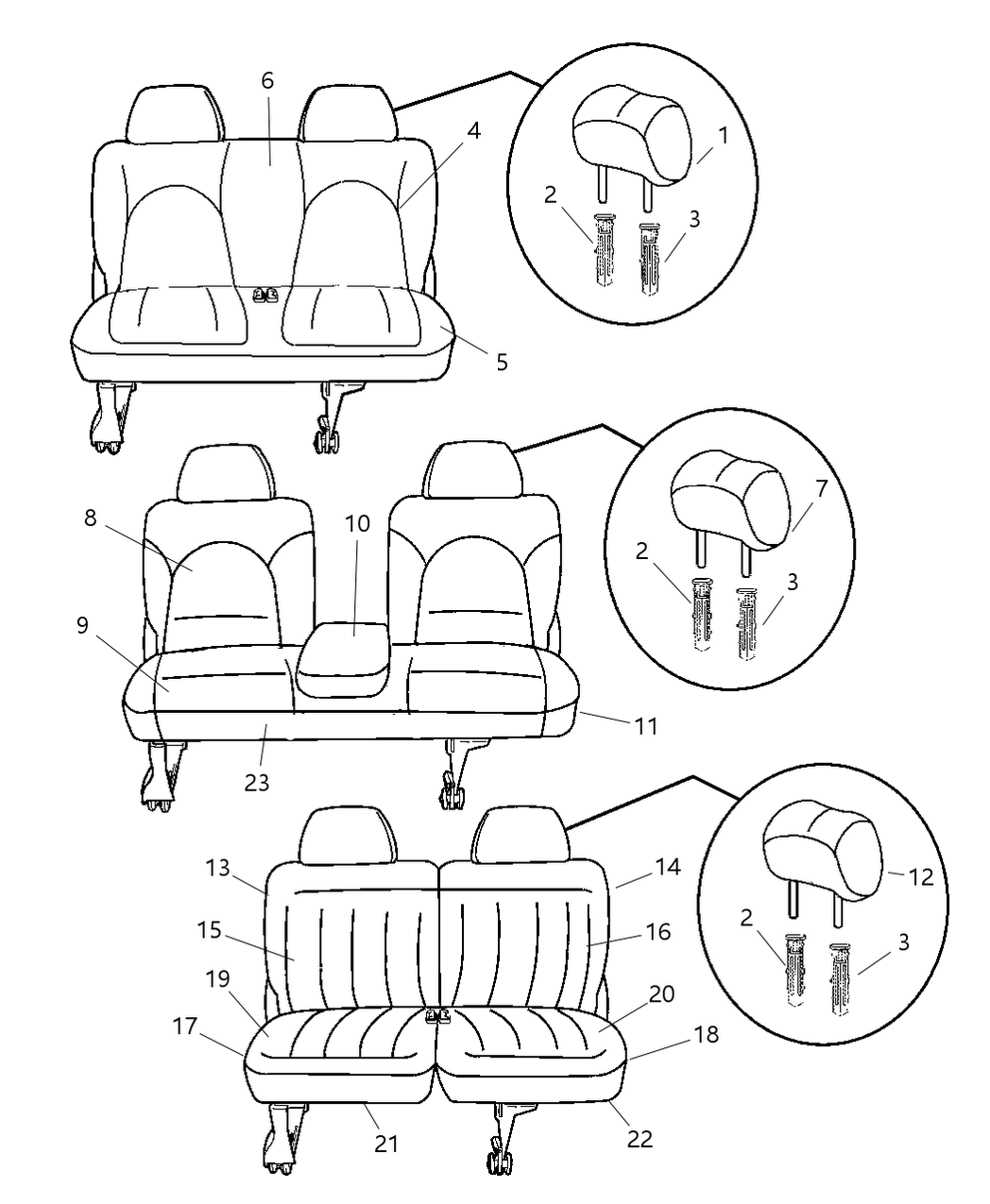 Mopar UJ041QLAB Seat Back-50/50 Bench