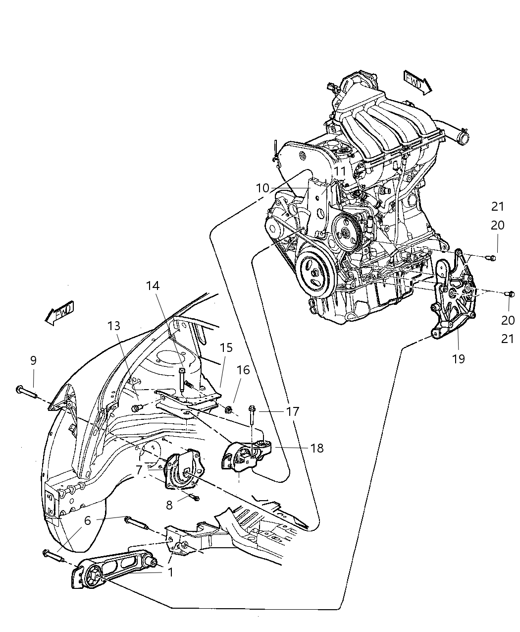 Mopar 4668968AA Bracket-Transmission Mount