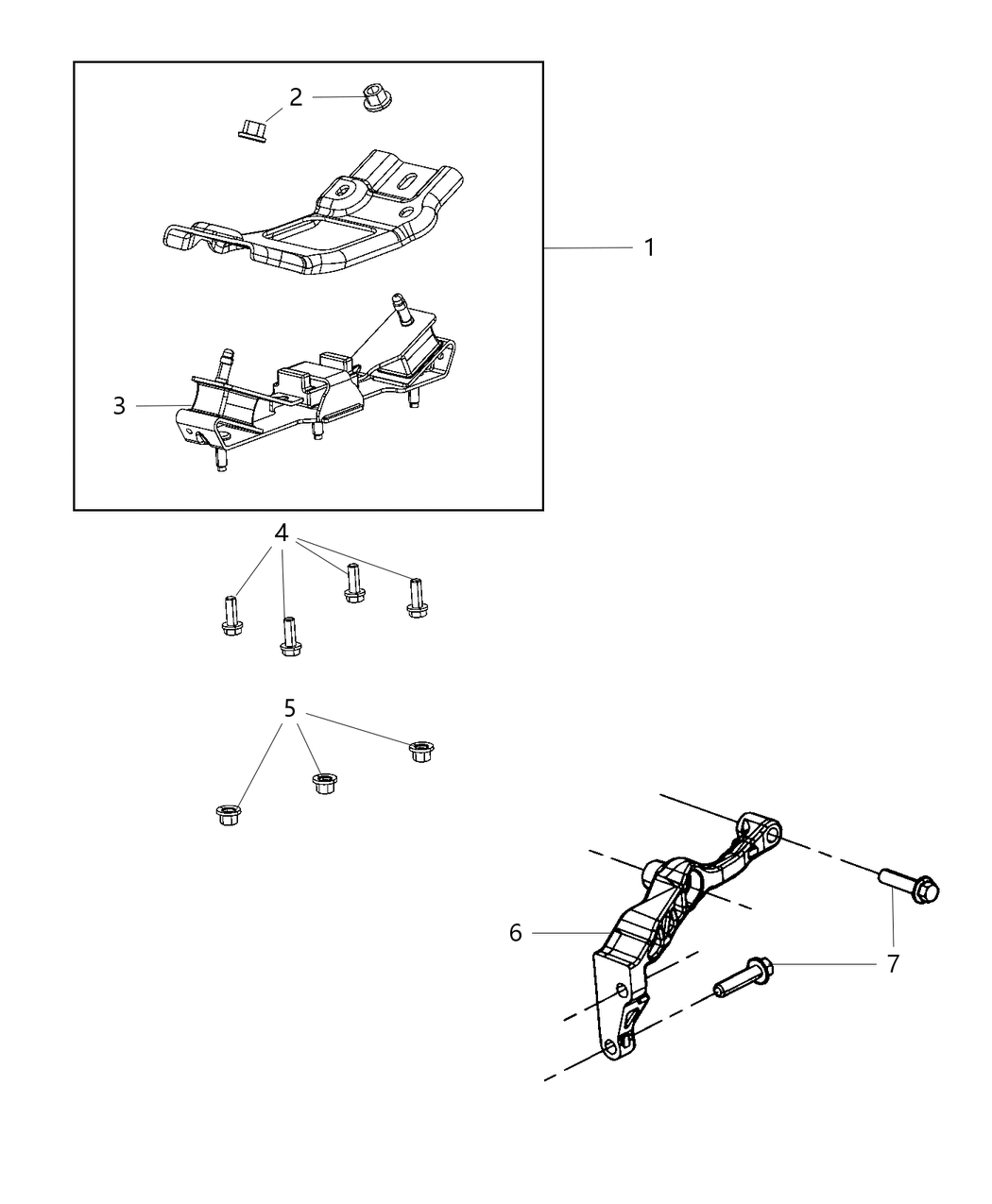 Mopar 68090657AC Bracket-Transmission Mount