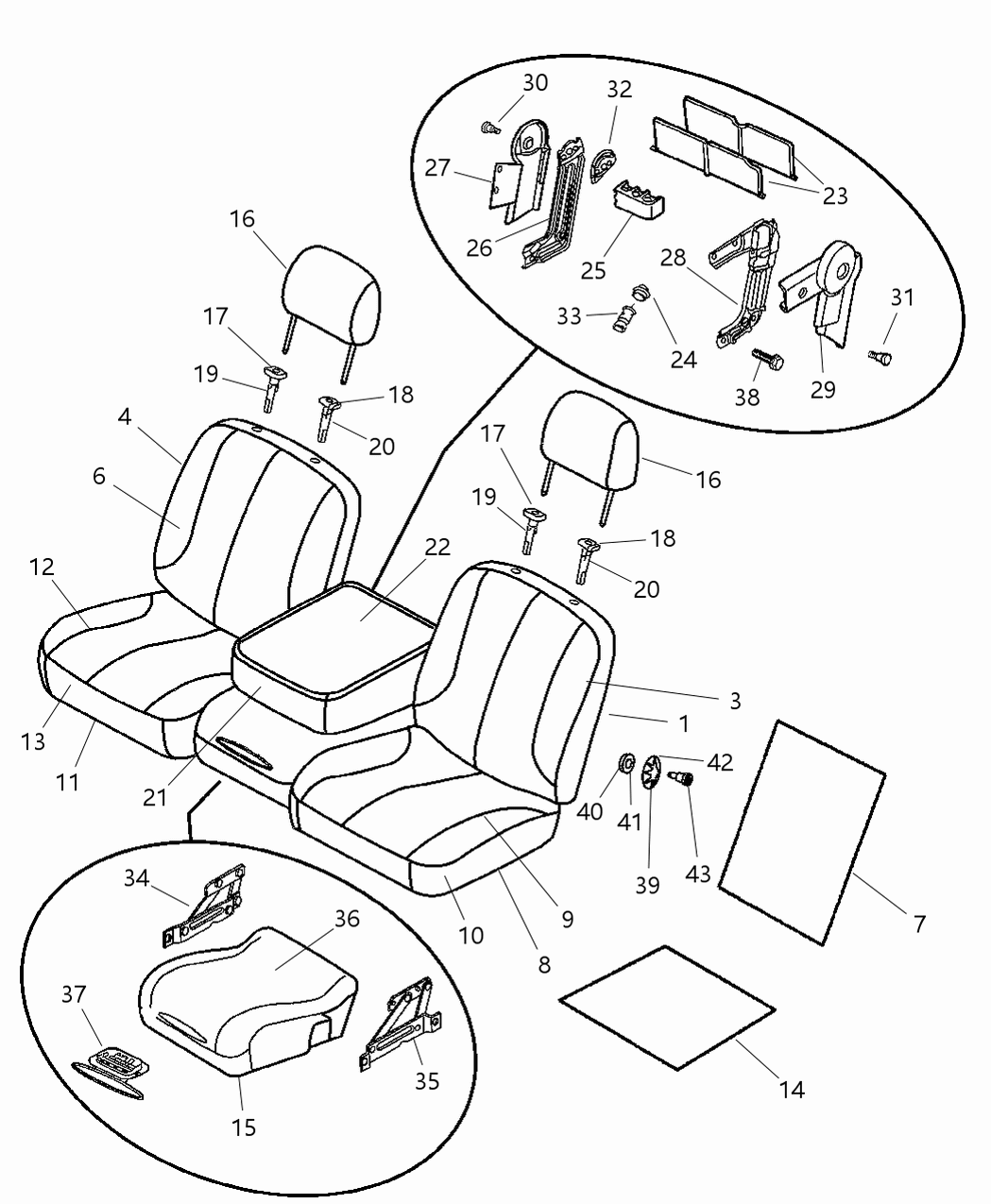 Mopar 1EU361J3AA Seat Back-Front