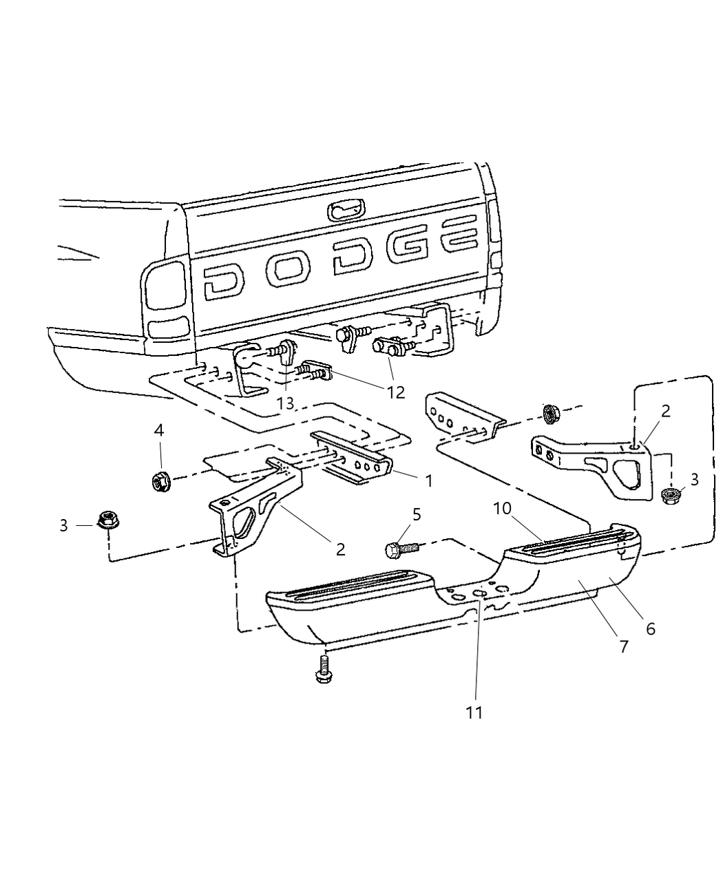 Mopar 55076905AA Bracket Rear Bumper