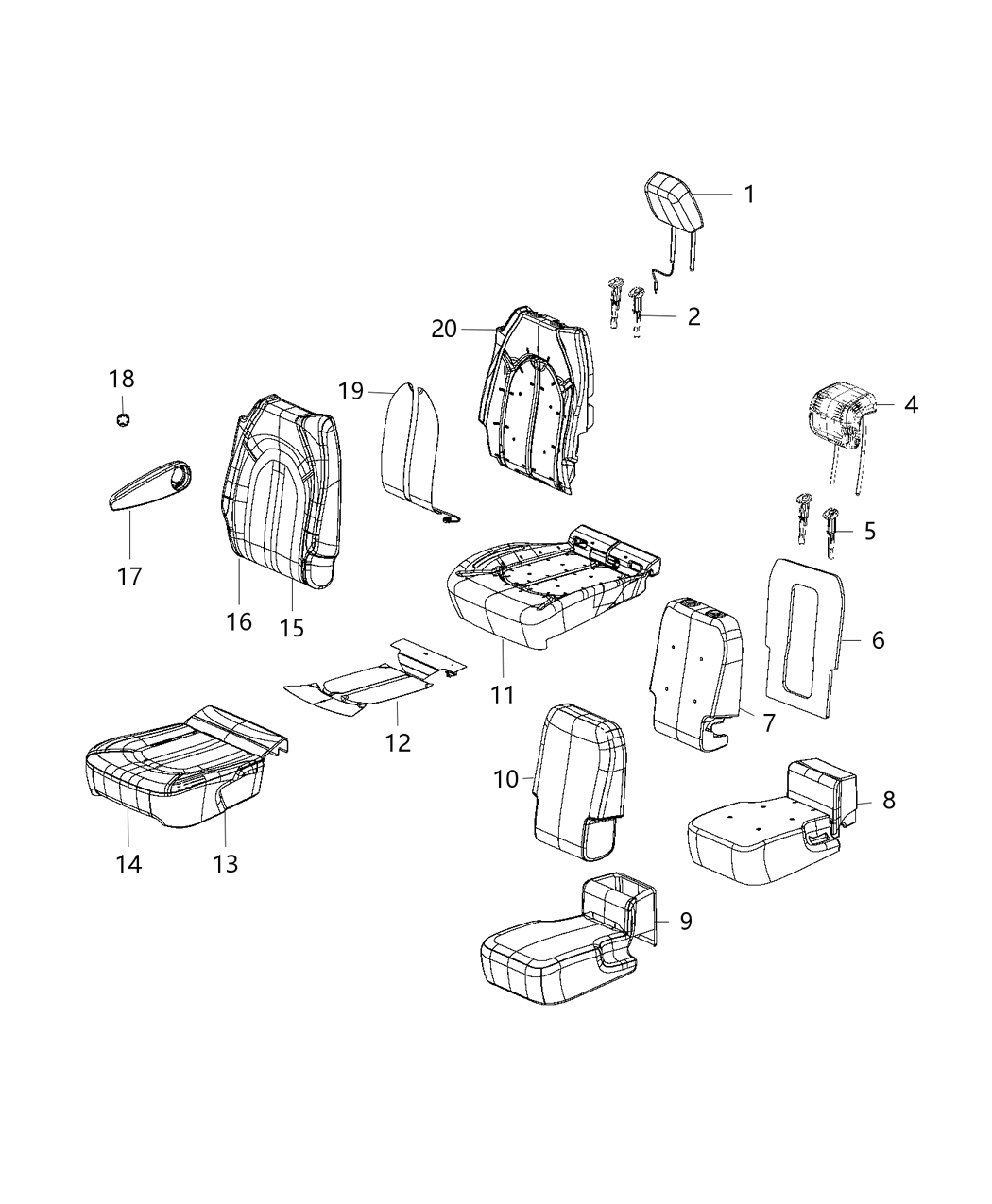 Mopar 5SC531D2AE HEADREST-Second Row