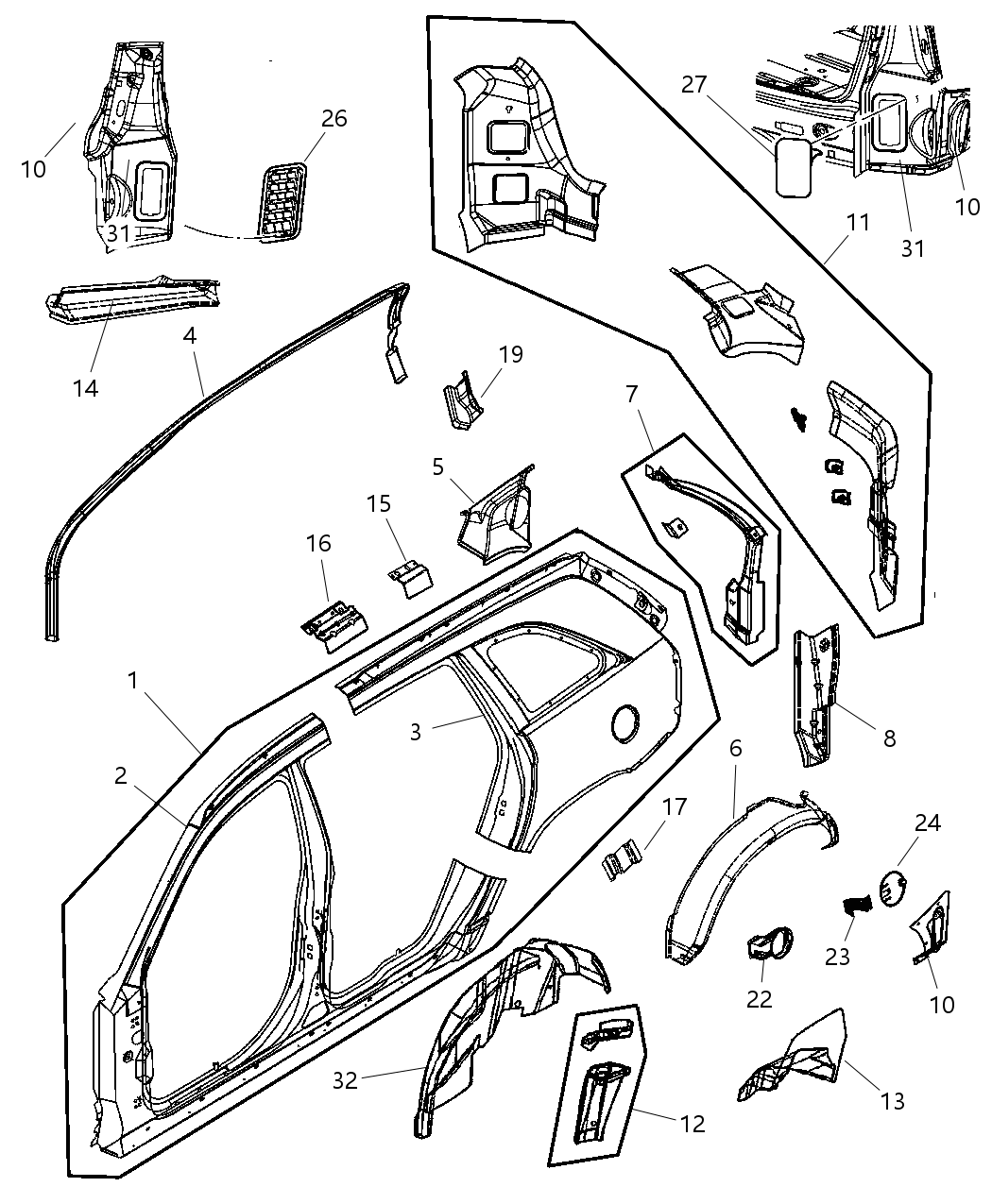 Mopar 55275458AA Pad-Quarter Inner WHEELHOUSE