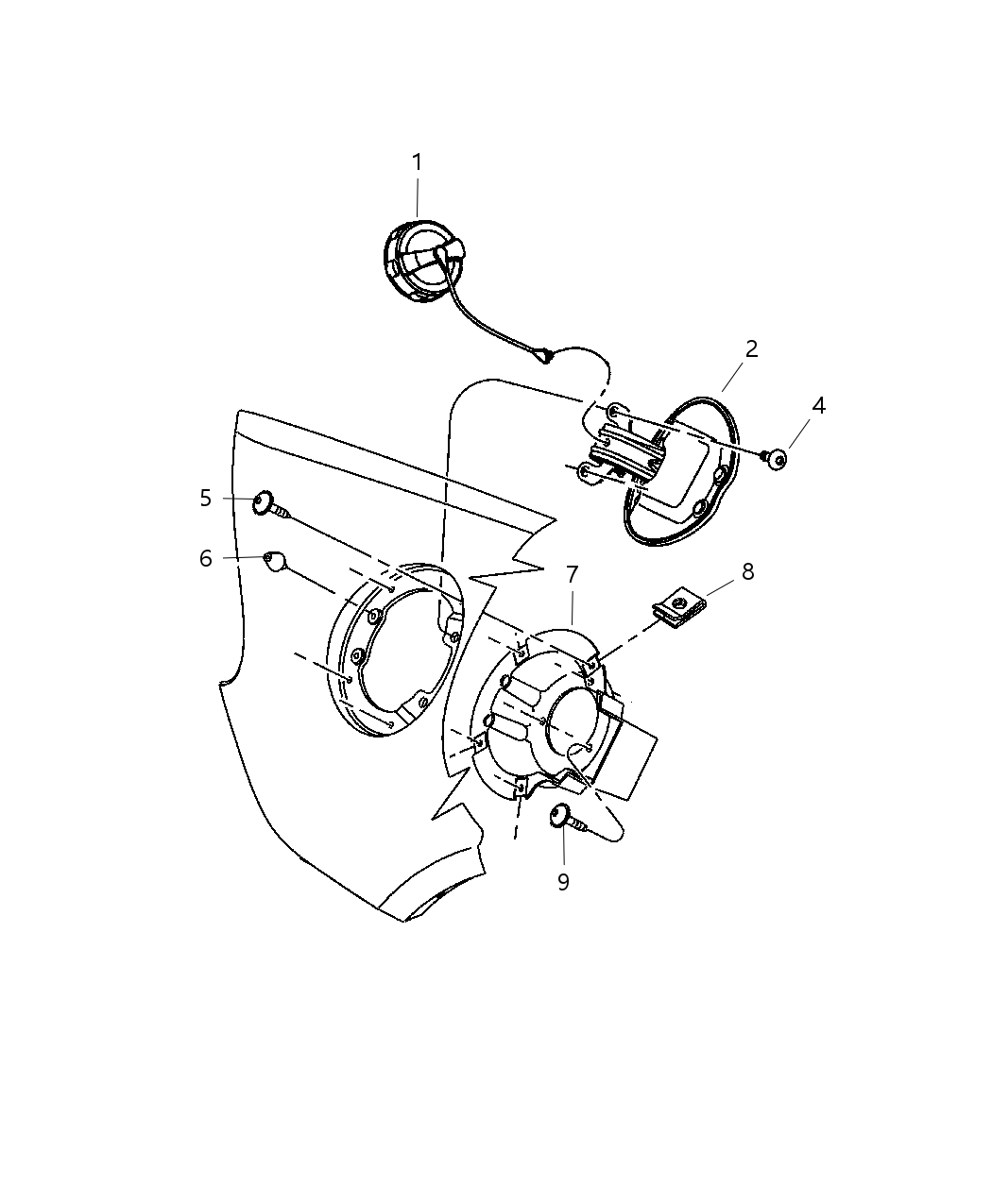 Mopar 5029816AA RETAINER-Fuel Tank Filler Cap