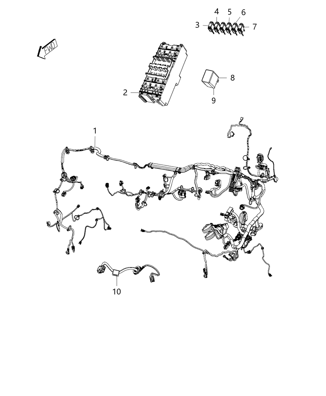 Mopar 68192121AF Wiring-HEADLAMP To Dash