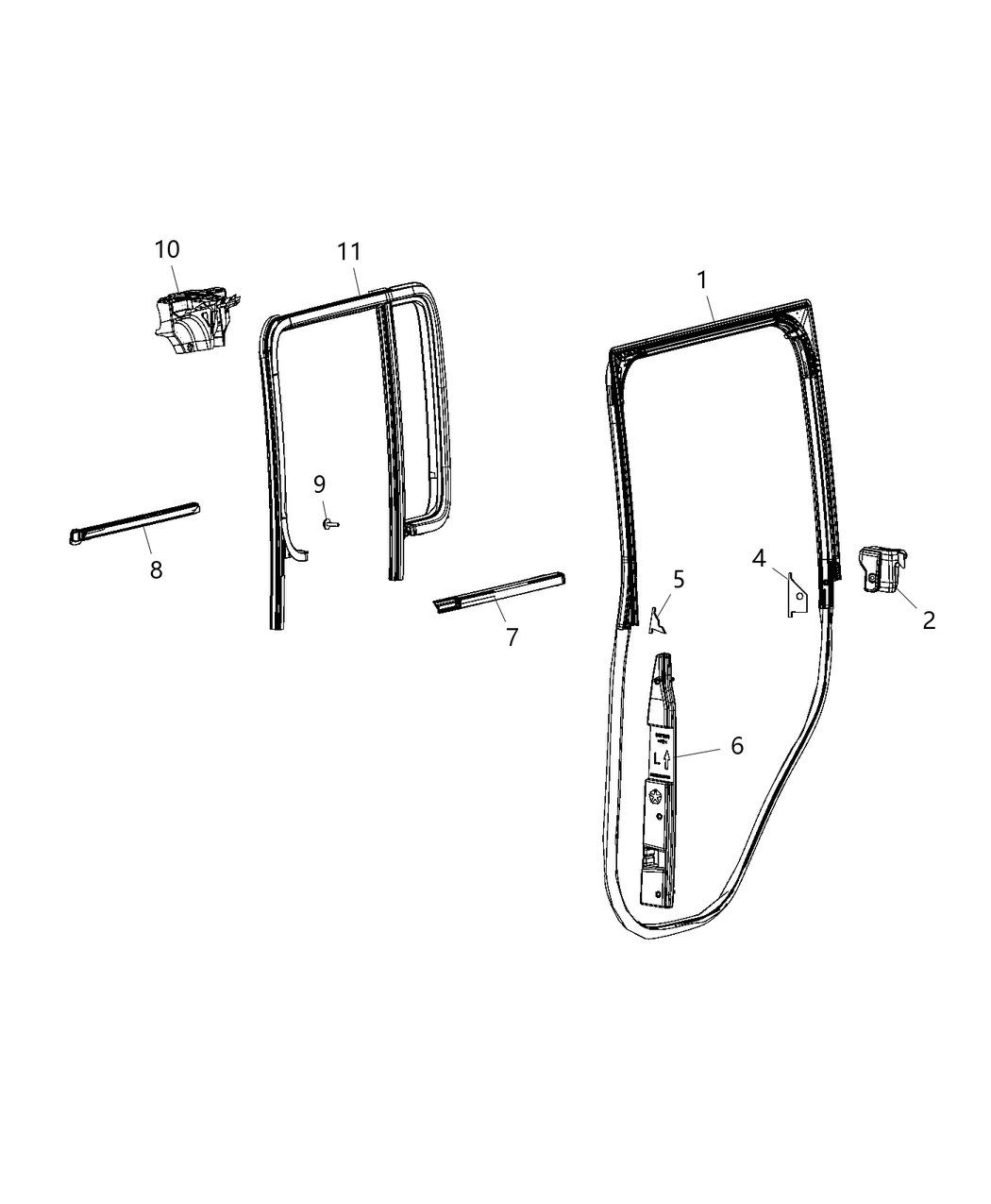 Mopar 68518222AA Seal-C-Pillar Belt Body Side