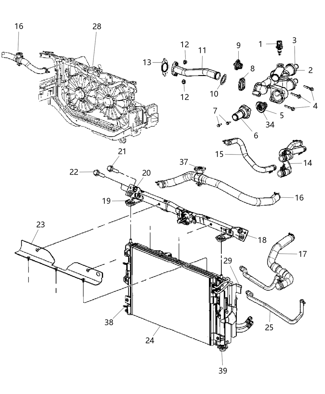 Mopar 5030538AA CROSSMEMBER-Radiator Closure Panel